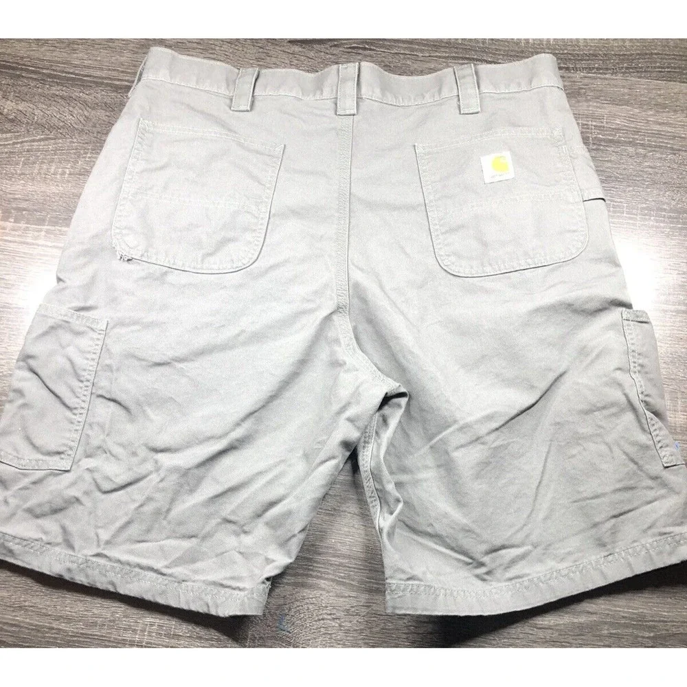 Carhartt Original Fit Shorts Mens 40x10 Gray Canvas Utility Workwear Rugged B147